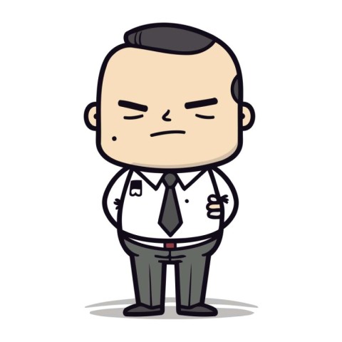 Angry Boss   Cartoon Vector Illustration