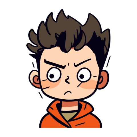 Angry boy   Cartoon Vector Illustration of a Teenage Boy