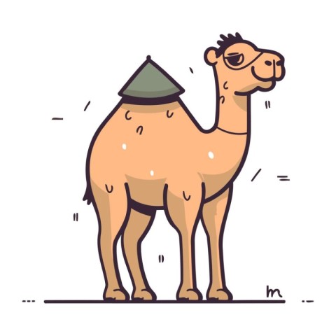 Cute camel. Vector illustration in doodle cartoon style.