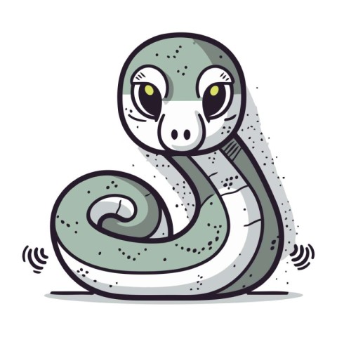 Cute snake. Vector illustration of a snake. Cartoon snake.