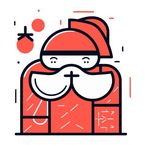 Santa Claus flat line icon. vector illustration. sign. linear sy