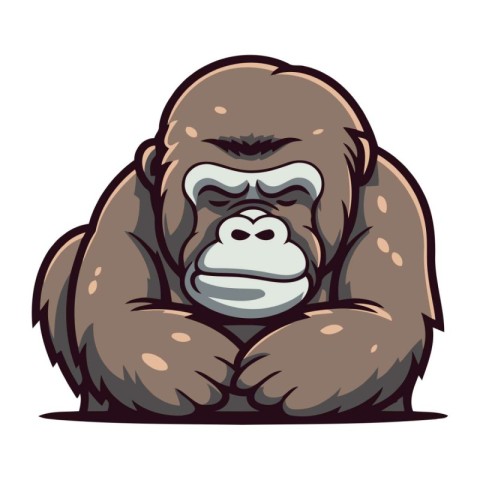 Gorilla cartoon mascot. Vector illustration of a gorilla animal.