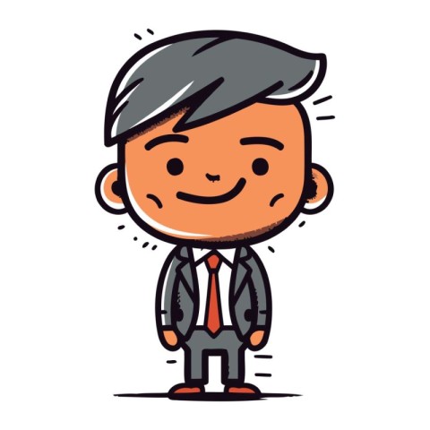 Smiling Businessman   Cartoon Vector Illustration