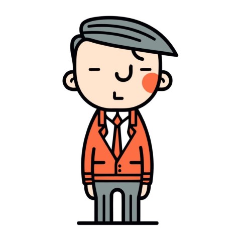 Businessman in suit. Vector illustration of a man in suit.