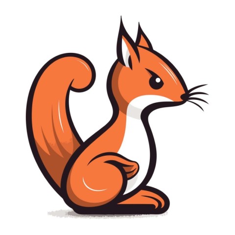 Squirrel. Vector illustration. Isolated on a white background.