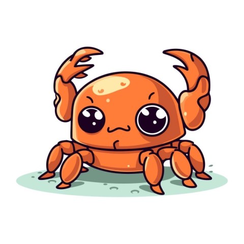 Cute cartoon crab. Vector illustration isolated on a white backg