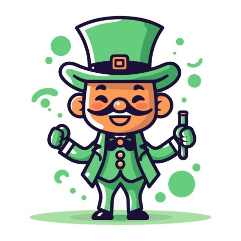 Cartoon leprechaun character. St. Patricks Day vector illustrati