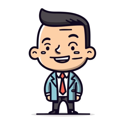 Smiling Businessman   Cartoon Vector Illustration