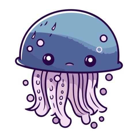 cute jellyfish kawaii cartoon icon vector illustration graphic d