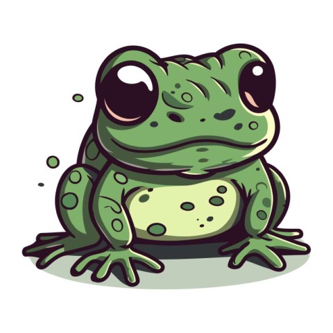 Frog cartoon character isolated on a white background. Vector il