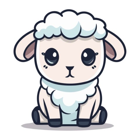 Sheep character cartoon design. Cute sheep mascot vector illustr