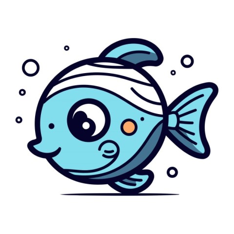 Cute cartoon fish. Vector illustration. Cartoon fish. Fish icon.