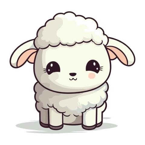 Cute cartoon sheep. Vector illustration of a cute cartoon sheep.