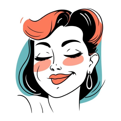 Beautiful woman face. Portrait of a beautiful woman. Vector illu