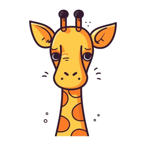 Cute cartoon giraffe. Vector illustration in a flat style.