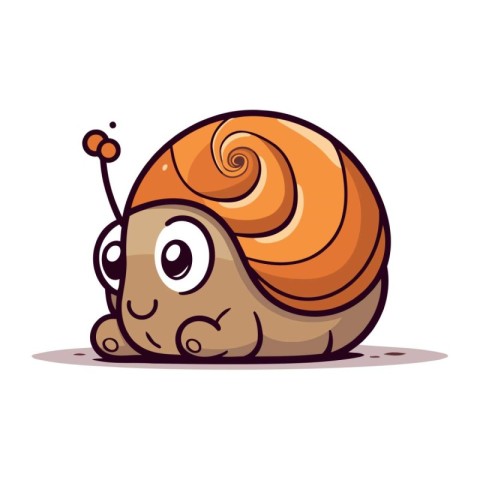 Cute cartoon snail. Vector illustration. Isolated on white backg