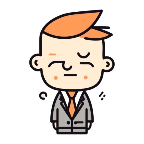 Vector illustration. flat design. Cute cartoon man in business s