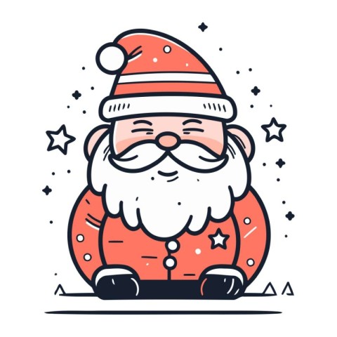 Santa Claus. Merry Christmas and Happy New Year. Vector illustra