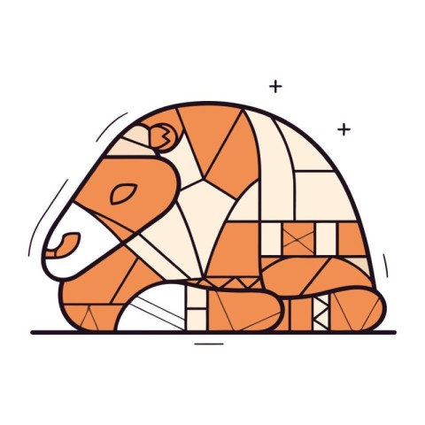 Cute bear in the style of a stained glass. Vector illustration.