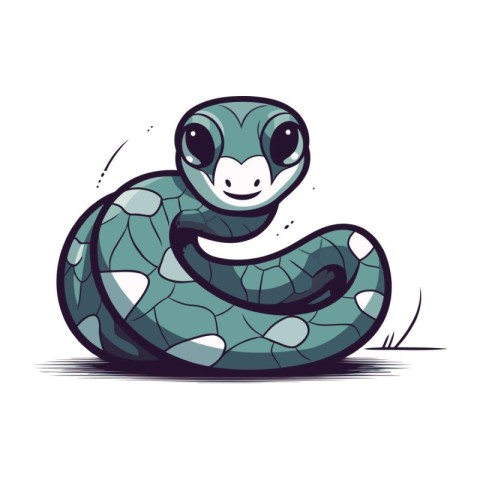 Cute cartoon snake. Vector illustration isolated on a white back