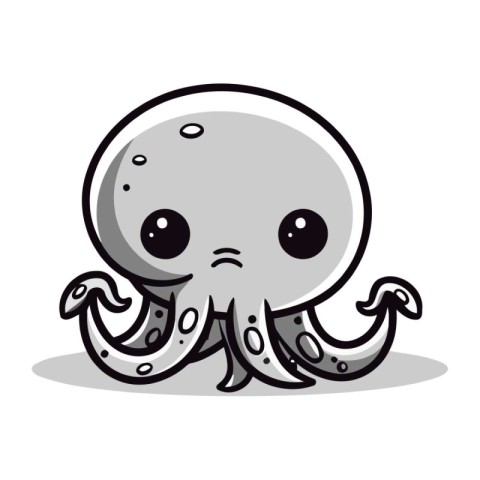 Cute cartoon octopus. Vector illustration isolated on white back