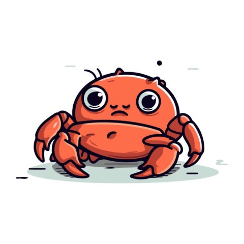 Cute cartoon crab. Vector illustration. Isolated on white backgr