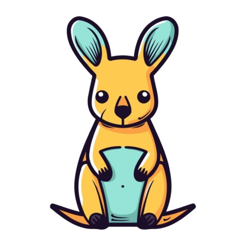 Kangaroo cartoon icon. Vector illustration of kangaroo cartoon i