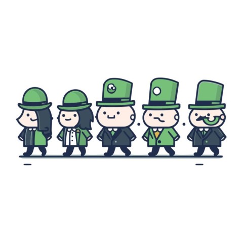 Saint Patricks Day Leprechauns. Vector illustration.