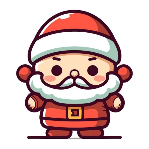 Santa Claus cute cartoon character. Merry Christmas and Happy Ne