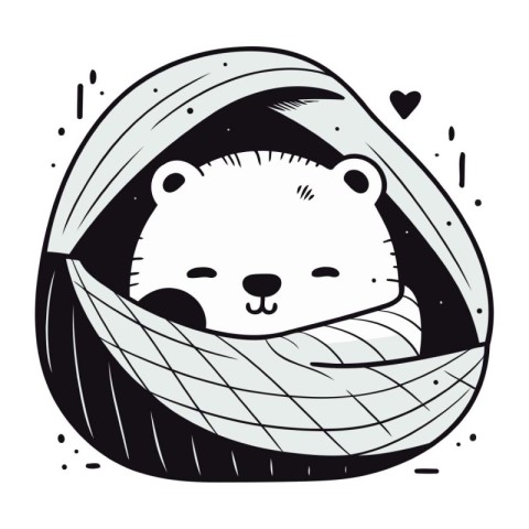 Cute hand drawn doodle hedgehog. Vector illustration.