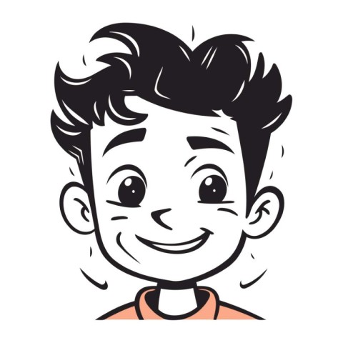 Vector illustration of a boy with a funny expression on his face