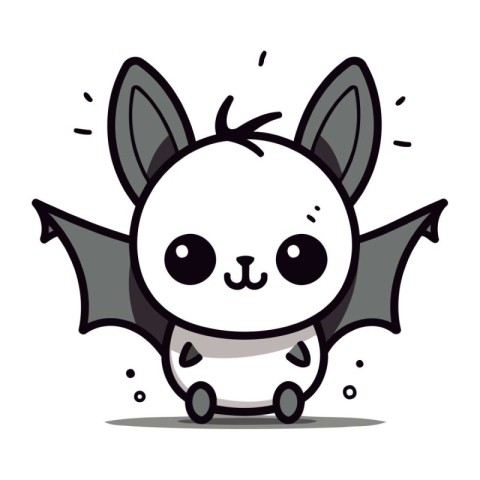 Cute Bat Cartoon Mascot Character Design Vector Illustration.