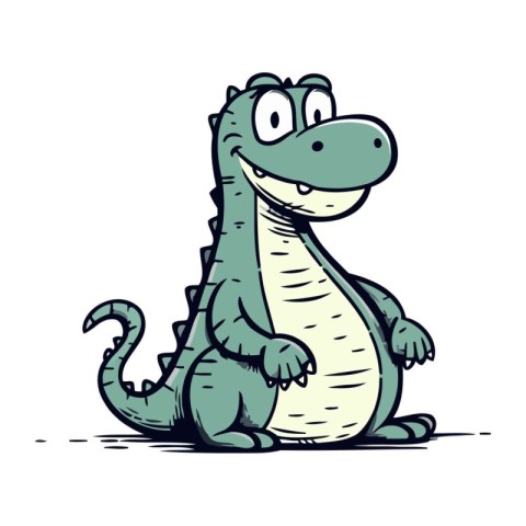 Cute crocodile. Vector illustration of a cartoon crocodile.