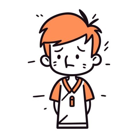 Illustration of a boy in a polo shirt suffering from pain