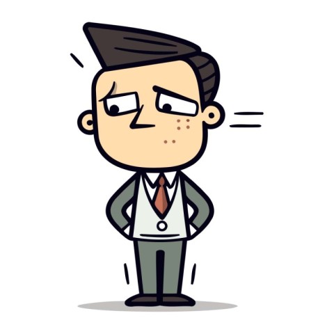 Stressed Businessman   Cartoon Vector Illustration