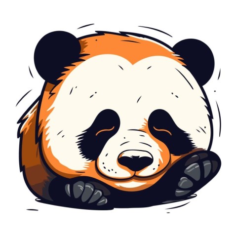 Panda bear. Hand drawn vector illustration of a panda bear.