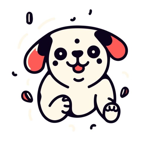 Cute cartoon dog. Vector illustration in doodle style.