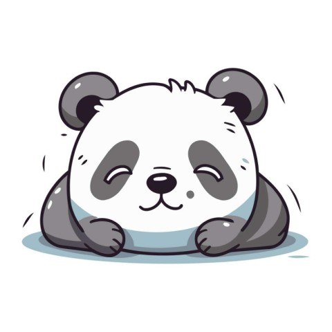 Panda bear vector illustration. Cute cartoon panda bear.