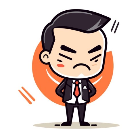 Upset Businessman   Cartoon Vector Illustration