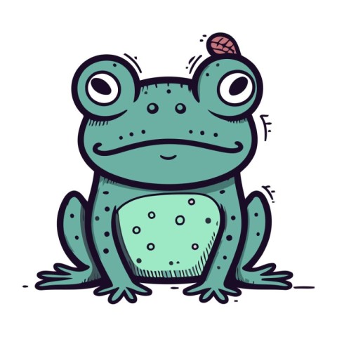 Cute cartoon frog. Vector illustration isolated on a white backg