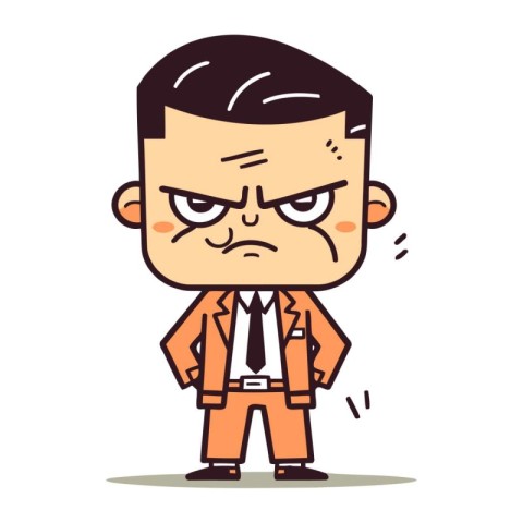 Angry Businessman   Cartoon Vector Illustration