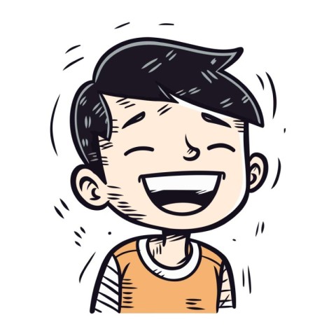 Vector illustration of a happy boy with a big smile on his face.