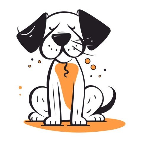 Cute cartoon dog. Vector illustration in doodle style.