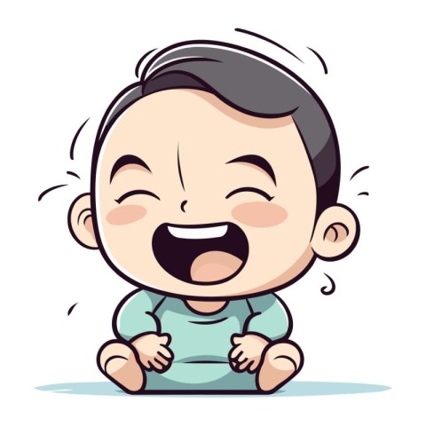 Cute Little Baby Boy Crying   Vector Character Cartoon Illustrat