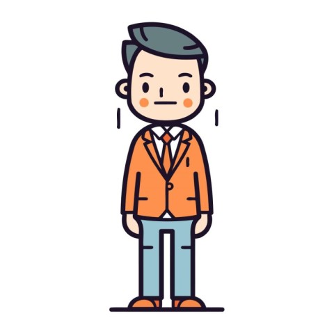 Character illustration design. Businessman in suit cartoon.eps.e