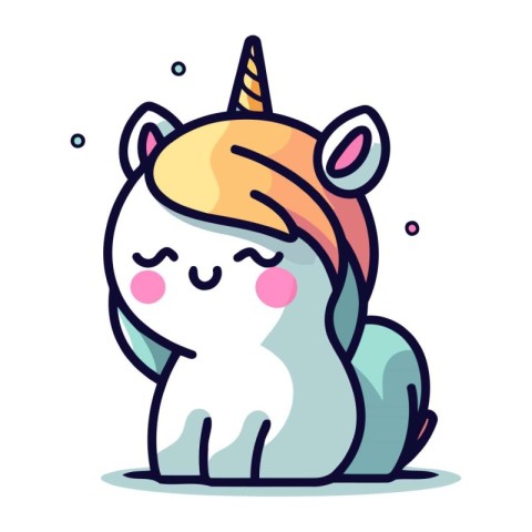 Cute unicorn. Vector illustration in cartoon style. Isolated on