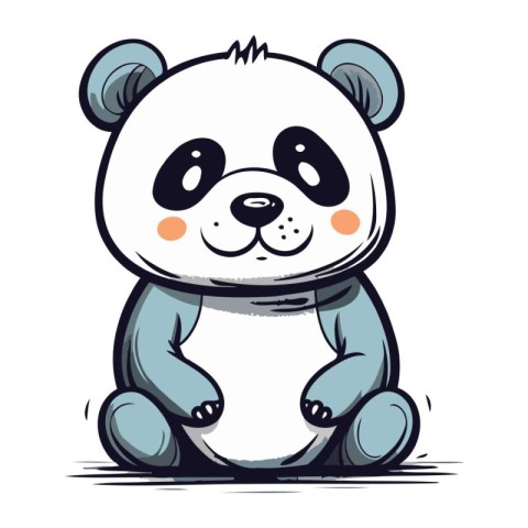 Cute panda cartoon character. Vector illustration of a panda bea