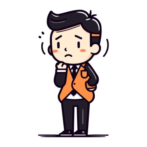 Businessman feeling angry   Vector Cartoon Illustration of Busin