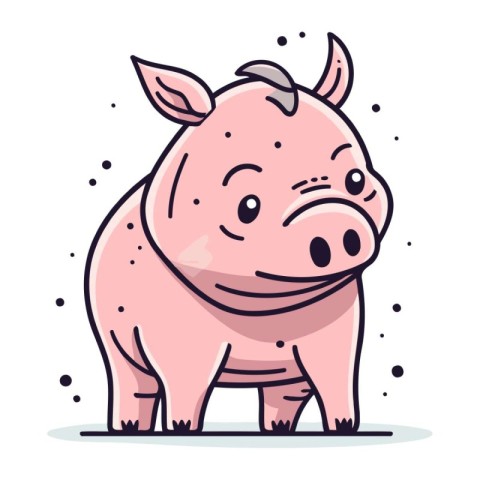 Cute cartoon pig character. Vector illustration in flat design s