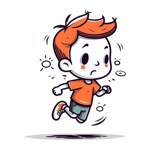 Cartoon boy running. Vector illustration of a cartoon boy runnin